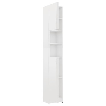 vidaXL Στήλη Μπάνιου Γυαλιστερό Λευκό 32x25,5x190cm Επεξ. Ξύλο 1 τεμ.