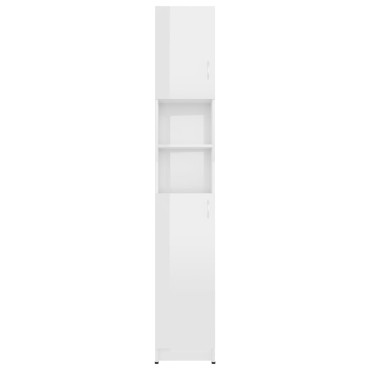 vidaXL Στήλη Μπάνιου Γυαλιστερό Λευκό 32x25,5x190cm Μοριοσανίδα 1 τεμ.
