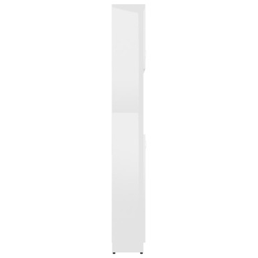 vidaXL Στήλη Μπάνιου Γυαλιστερό Λευκό 32x25,5x190cm Επεξ. Ξύλο 1 τεμ.