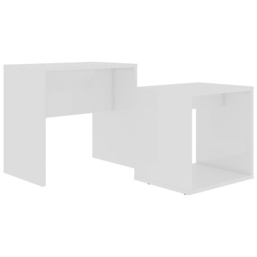 vidaXL Σετ Τραπεζάκια Σαλονιού Λευκά 48x30x45cm από Επεξ. Ξύλο