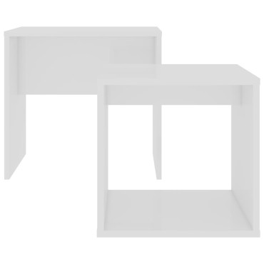 vidaXL Σετ Τραπεζάκια Σαλονιού Λευκά 48x30x45cm από Επεξ. Ξύλο