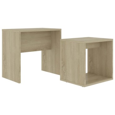 vidaXL Σετ Τραπεζάκια Σαλονιού Sonoma Δρυς 48x30x45cm Επεξ. Ξύλο