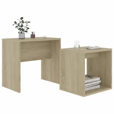 vidaXL Σετ Τραπεζάκια Σαλονιού Sonoma Δρυς 48x30x45cm Επεξ. Ξύλο