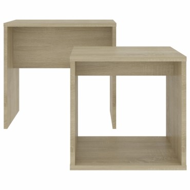 vidaXL Σετ Τραπεζάκια Σαλονιού Sonoma Δρυς 48x30x45cm Επεξ. Ξύλο