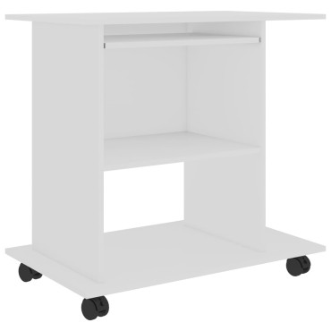 vidaXL Γραφείο Υπολογιστή Λευκό 80x50x75cm από Επεξ. Ξύλο 1 τεμ.