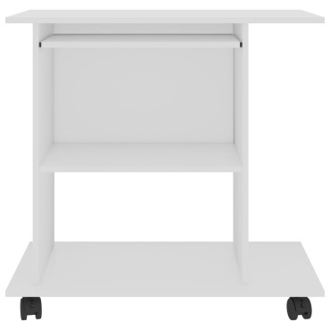vidaXL Γραφείο Υπολογιστή Λευκό 80x50x75cm από Επεξ. Ξύλο 1 τεμ.