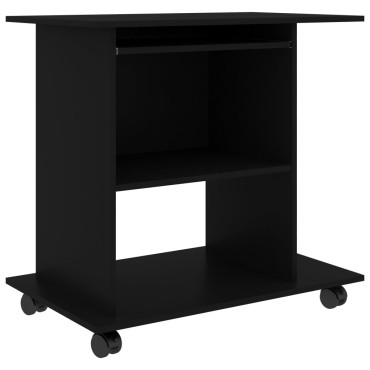 vidaXL Γραφείο Υπολογιστή Μαύρο 80x50x75cm από Επεξ. Ξύλο 1 τεμ.