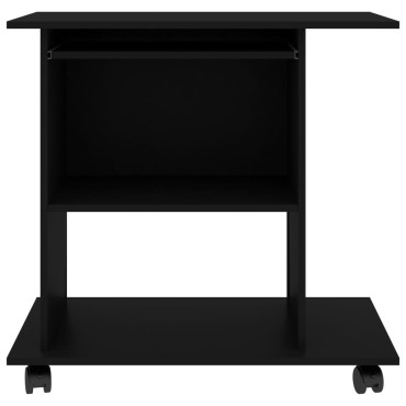 vidaXL Γραφείο Υπολογιστή Μαύρο 80x50x75cm από Επεξ. Ξύλο 1 τεμ.