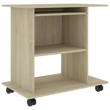 vidaXL Γραφείο Υπολογιστή Sonoma Δρυς 80x50x75cm από Επεξ. Ξύλο 1 τεμ.