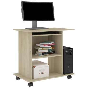 vidaXL Γραφείο Υπολογιστή Sonoma Δρυς 80x50x75cm από Επεξ. Ξύλο 1 τεμ.
