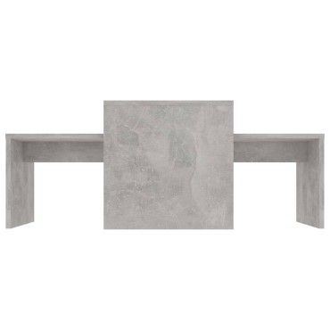 vidaXL Σετ Τραπεζάκια Σαλονιού Γκρι Σκυροδ. 100x48x40cm Επεξ. Ξύλο