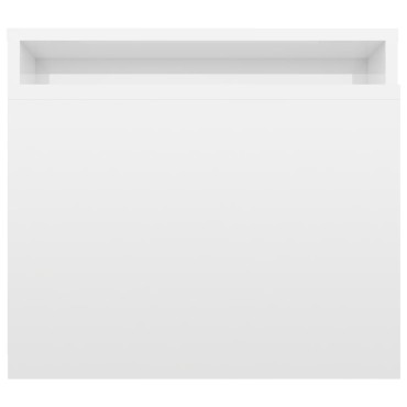 vidaXL Σετ Τραπεζάκια Σαλονιού Γυαλ. Λευκό 100x48x40cm Επεξ. Ξύλο