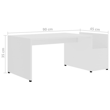 vidaXL Τραπεζάκι Σαλονιού Λευκό 90x45x35cm από Επεξ. Ξύλο 1 τεμ.