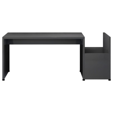 vidaXL Τραπεζάκι Σαλονιού Γυαλιστερό Γκρι 90x45x35cm Επεξ. Ξύλο 1 τεμ.