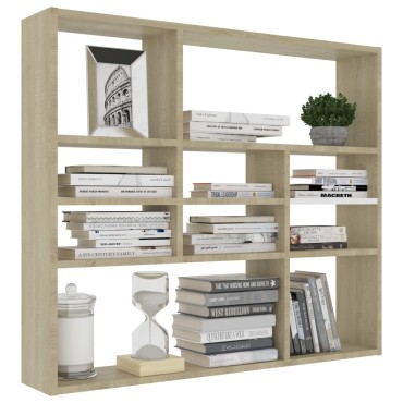 vidaXL Ραφιέρα Τοίχου Sonoma Δρυς 90x16x78cm από Επεξ. Ξύλο 1 τεμ.