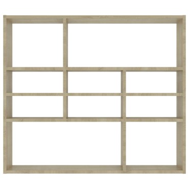 vidaXL Ραφιέρα Τοίχου Sonoma Δρυς 90x16x78cm από Επεξ. Ξύλο 1 τεμ.