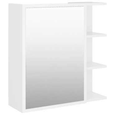 vidaXL Καθρέφτης Μπάνιου Λευκός 62,5x20,5x64cm από Επεξ. Ξύλο 1 τεμ.