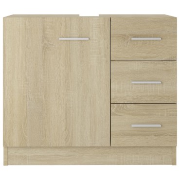 vidaXL Ντουλάπι Νιπτήρα Sonoma Δρυς 63x30x54cm Επεξεργασμένο Ξύλο 1 τεμ.