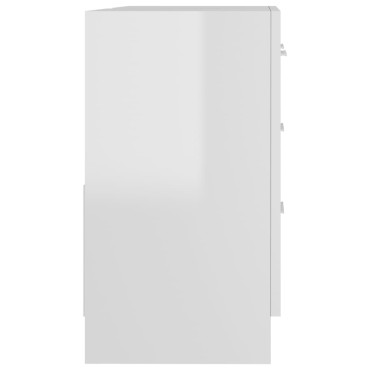 vidaXL Ντουλάπι Νιπτήρα Γυαλιστερό Λευκό 63x30x54cm Επεξ. Ξύλο 1 τεμ.