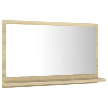vidaXL Καθρέφτης Μπάνιου Sonoma Δρυς 60x10,5x37cm Επεξ. Ξύλο 1 τεμ.
