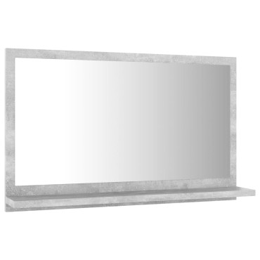 vidaXL Καθρέφτης Μπάνιου Γκρι Σκυροδέματος 60x10,5x37cm Μοριοσανίδα 1 τεμ.