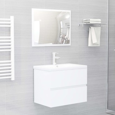 vidaXL Ντουλάπι Νιπτήρα Λευκό 60x38,5x45cm από Επεξεργασμένο Ξύλο 1 τεμ.