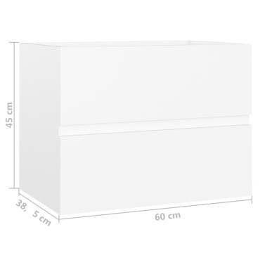 vidaXL Ντουλάπι Νιπτήρα Λευκό 60x38,5x45cm από Επεξεργασμένο Ξύλο 1 τεμ.