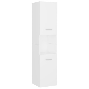 vidaXL Στήλη Μπάνιου Λευκή 30x30x130cm από Επεξ. Ξύλο