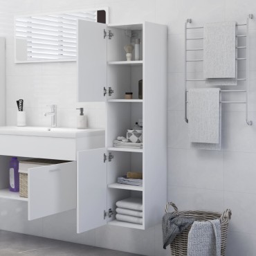vidaXL Στήλη Μπάνιου Λευκή 30x30x130cm από Επεξ. Ξύλο