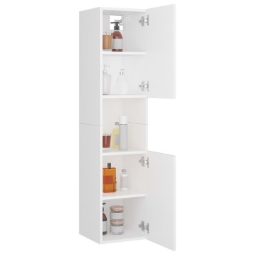 vidaXL Στήλη Μπάνιου Λευκή 30x30x130cm από Επεξ. Ξύλο