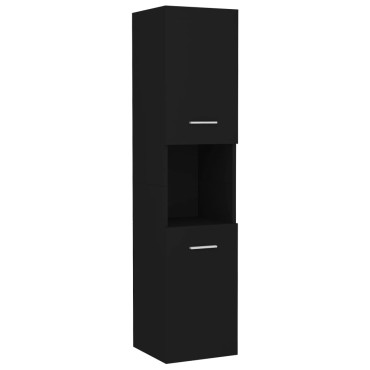 vidaXL Στήλη Μπάνιου Μαύρη 30x30x130cm από Επεξ. Ξύλο
