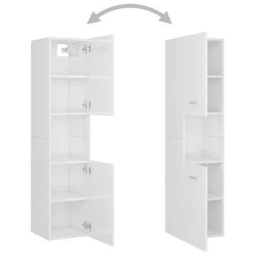 vidaXL Στήλη Μπάνιου Γυαλιστερό Λευκό 30x30x130cm από Επεξ. Ξύλο