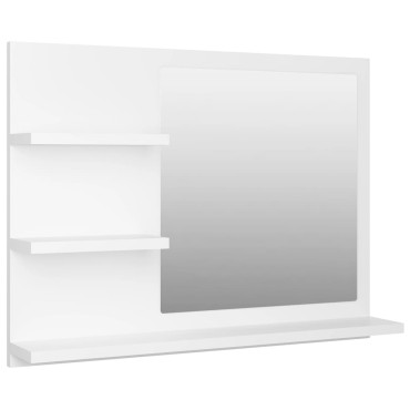 vidaXL Καθρέφτης Μπάνιου Λευκός 60x10,5x45cm Επεξ. Ξύλο 1 τεμ.