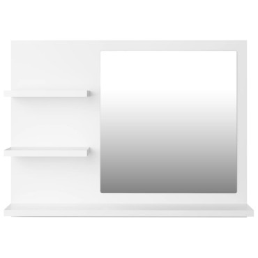 vidaXL Καθρέφτης Μπάνιου Λευκός 60x10,5x45cm Επεξ. Ξύλο 1 τεμ.