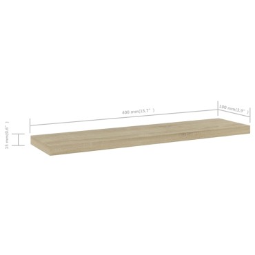 vidaXL Ράφια Βιβλιοθήκης 4 τεμ. Sonoma Δρυς 40x10x1,5cm Επεξ.Ξύλο
