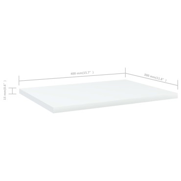 vidaXL Ράφια Βιβλιοθήκης 4 τεμ. Λευκά 40x30x1,5cm από Επεξ.Ξύλο