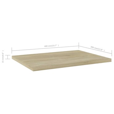 vidaXL Ράφια Βιβλιοθήκης 4 τεμ. Sonoma Δρυς 40x30x1,5cm Επεξ.Ξύλο