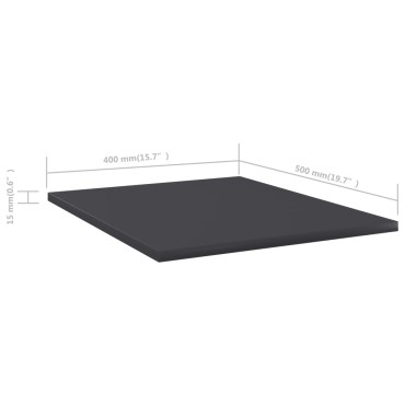 vidaXL Ράφια Βιβλιοθήκης 8 τεμ. Γκρι 40x50x1,5cm από Επεξ. Ξύλο