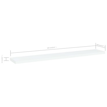 vidaXL Ράφια Βιβλιοθήκης 4 τεμ. Λευκά 60x10x1,5cm από Επεξ.Ξύλο