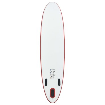 vidaXL Σετ Σανίδας Stand Up Paddle / Surf Φουσκωτό Κόκκινο και Λευκό