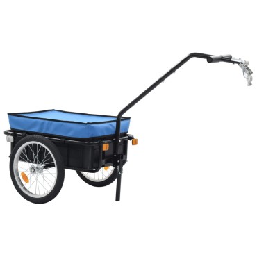 vidaXL Τρέιλερ ποδηλάτου Μπλε 155x60x83 εκ. Ατσάλι
