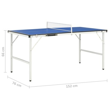 vidaXL Τραπέζι Ping Pong με Φιλέ Μπλε 152 x 76 x 66 εκ.