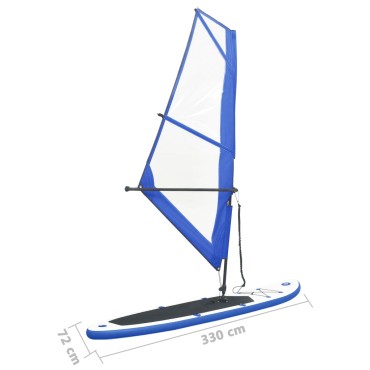 vidaXL Σανίδα SUP Φουσκωτή Σετ Μπλε / Λευκό με Πανί