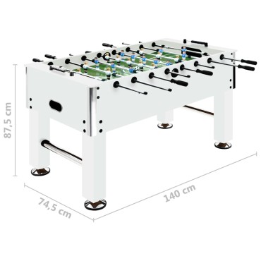 vidaXL Ποδοσφαιράκι Επιτραπέζιο Λευκό 140x74,5x87,5 εκ. 60 κ. Ατσάλι