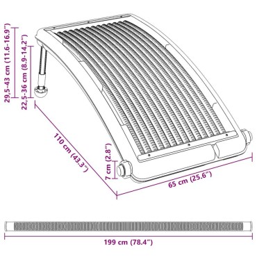 vidaXL Πάνελ Θέρμανσης Πισίνας Κυρτό Ηλιακό 110 x 65 εκ.