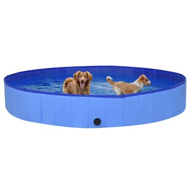 vidaXL Πισίνα για Σκύλους Πτυσσόμενη Μπλε 300 x 40 εκ. από PVC