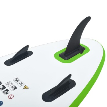vidaXL Σανίδα SUP Φουσκωτή Σετ Πράσινο / Λευκό