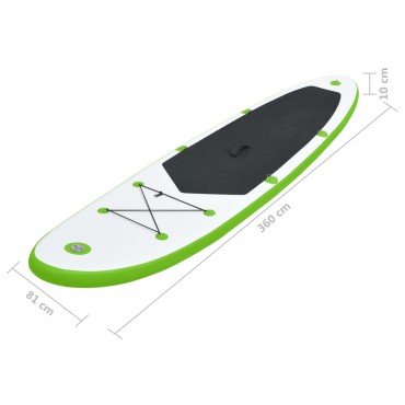 vidaXL Σανίδα SUP Φουσκωτή Σετ Πράσινο / Λευκό