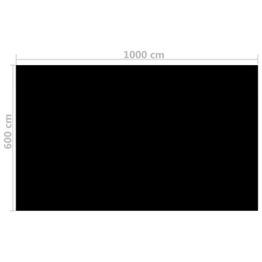 vidaXL Κάλυμμα Πισίνας Ορθογώνιο Μαύρο 1000x600 εκ. από Πολυαιθυλένιο