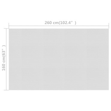 vidaXL Κάλυμμα Πισίνας Ηλιακό Γκρι 260x160 εκ. από Πολυαιθυλένιο